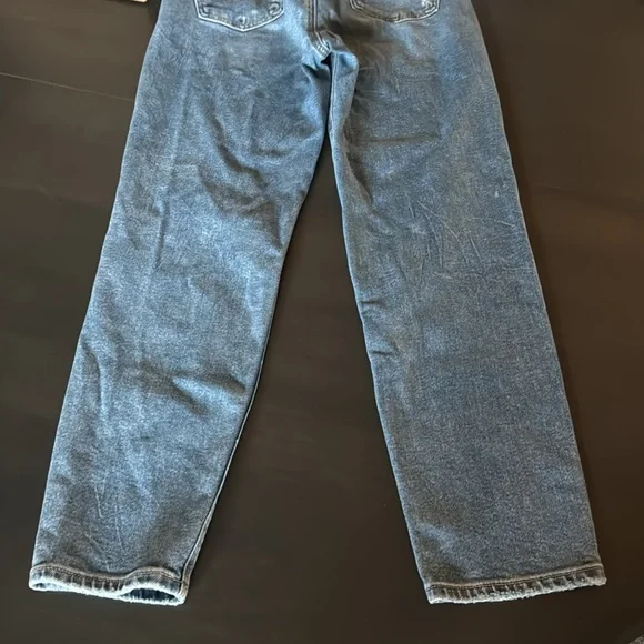 American Eagle Mom Straight Jeans 00 Short Stretch Distressed Denim - Picture 8 of 13